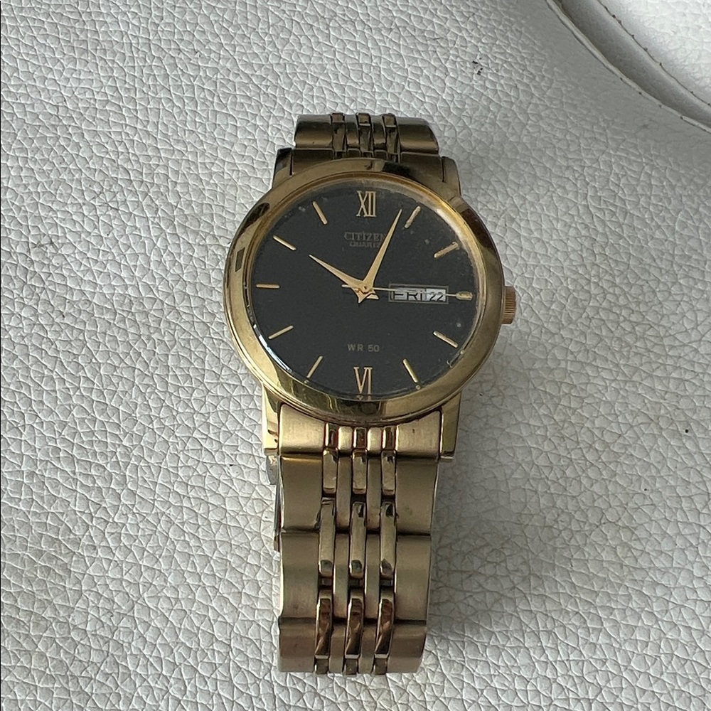 Citizen Gold-Tone Watch with Black Dial